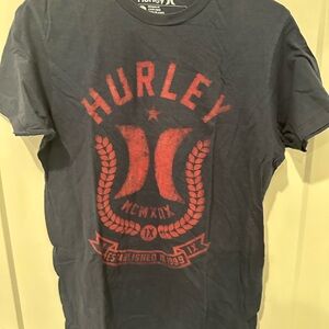 Hurley Navy Short-Sleeve Graphic Tee with Red Logo